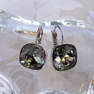 Swarovski Grey Cushion-cut Earrings